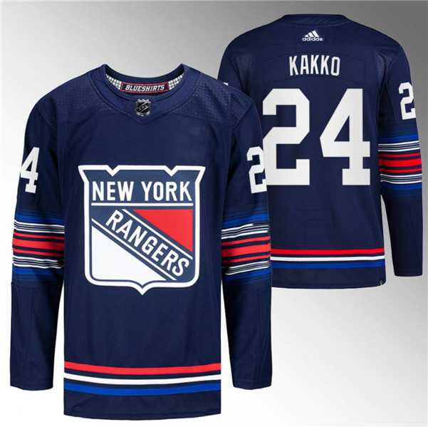 Mens New York Rangers #24 Kaapo Kakko Navy Stitched Jersey Dzhi